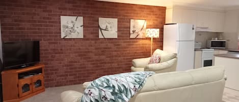 Smart TV, DVD player, books