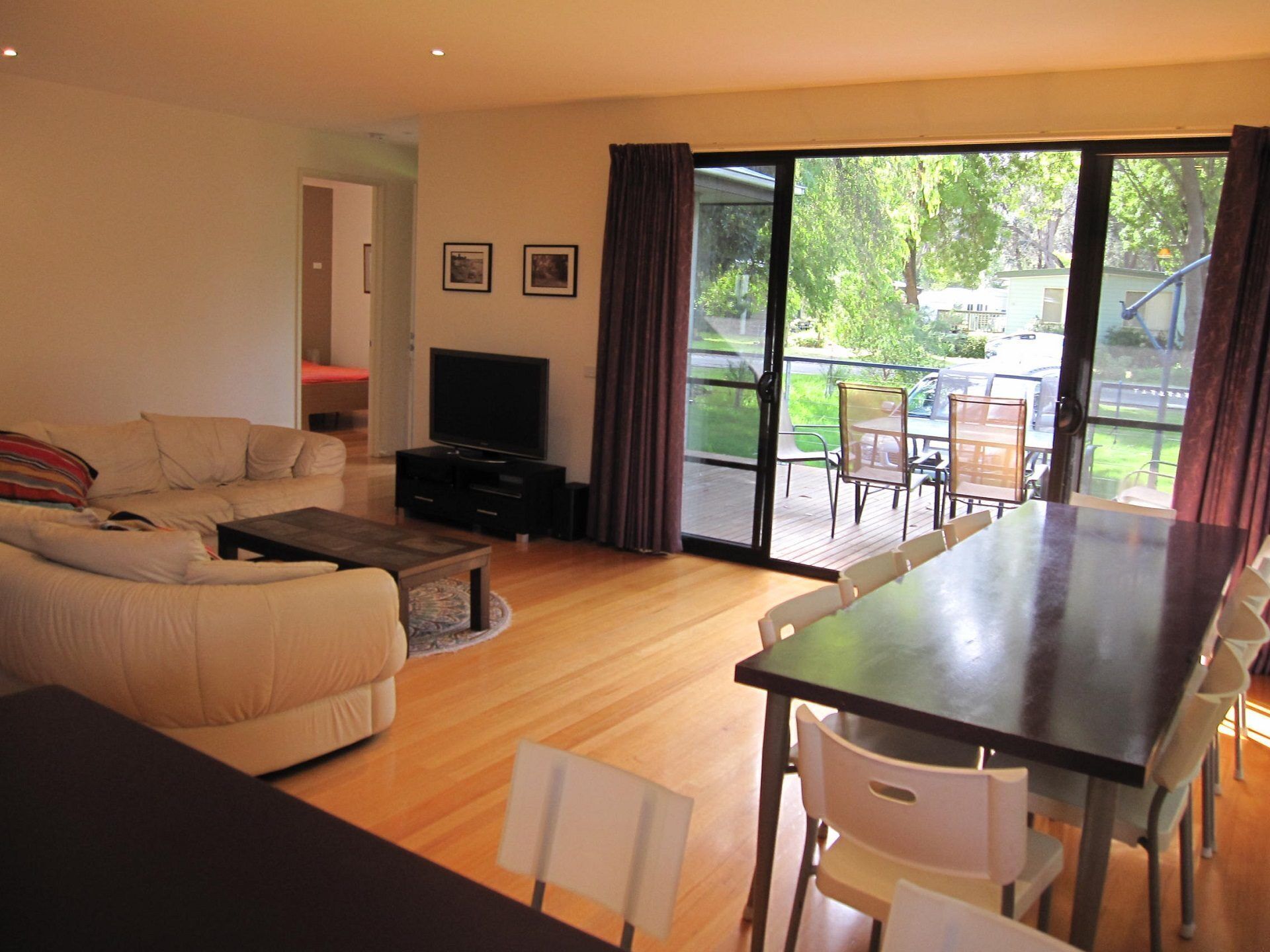 TV, DVD player, stereo