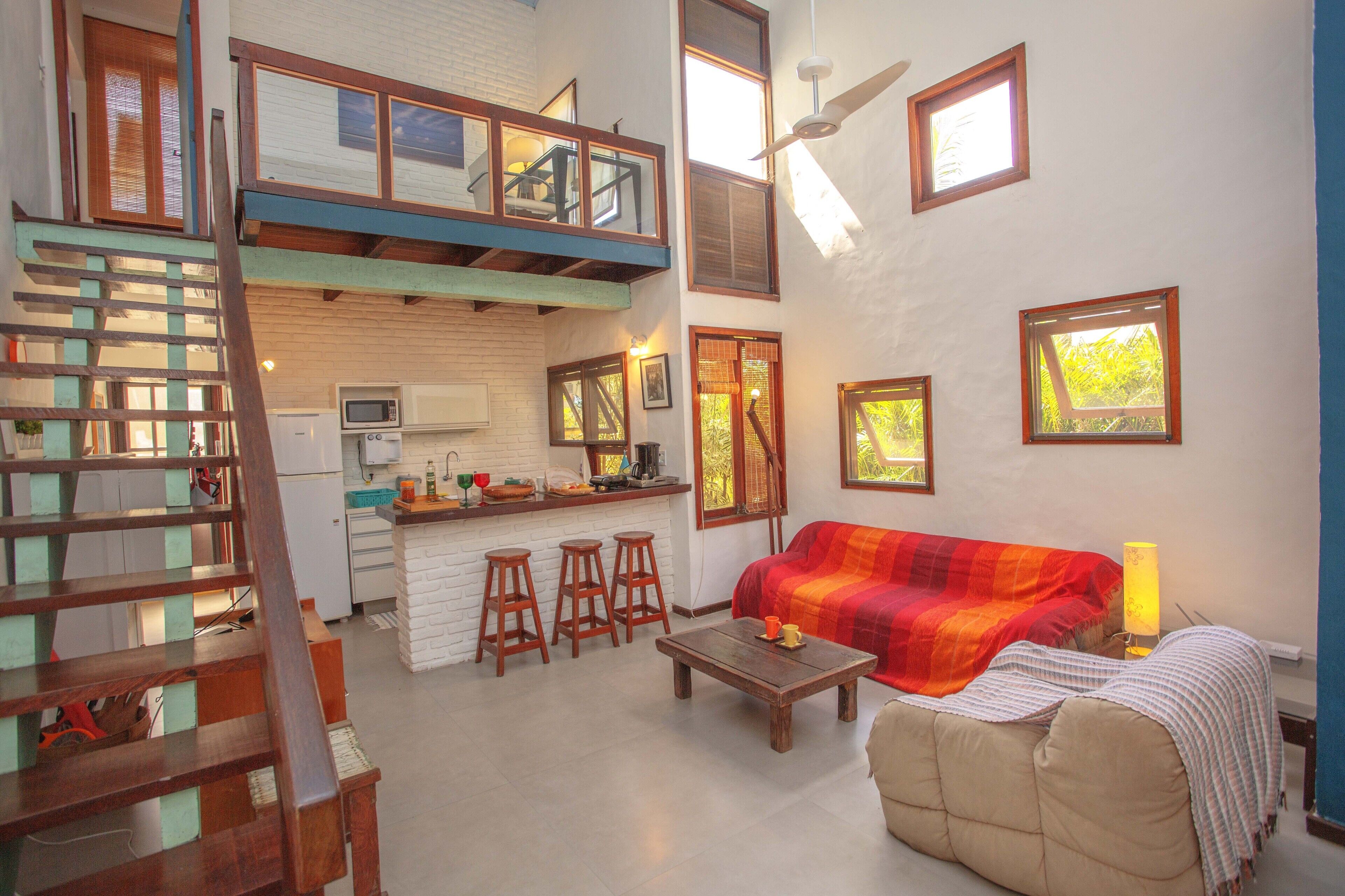 Ideal point Geribá, by the sea, duplex HOUSE, up to 6 adults, safety and comfort