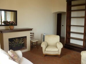 TV, fireplace, DVD player, books - THE TERRACE - Apartment in Villa from the beginning of the 20th century (Lastra a Signa)