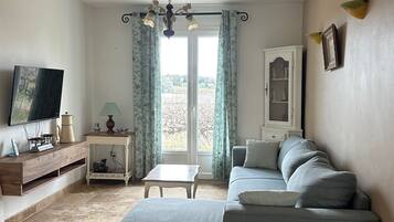 Fernseher, Kamin, DVD-Player, Bücher