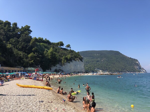 Sun-loungers, beach towels