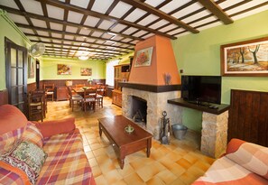 TV, fireplace, DVD player, ping pong