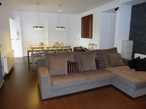 TV connectée, cheminée, jeux vidéo, lecteur de DVD