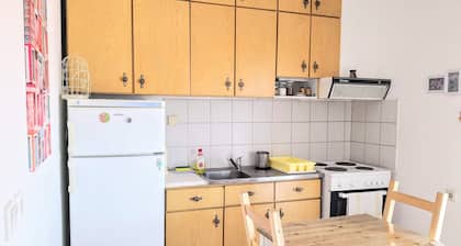 Traditionelles Penthouse mit Kamin und Bergblick