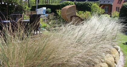 Modern terraced house with sunny garden