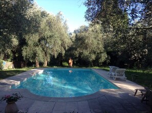 Una piscina al aire libre