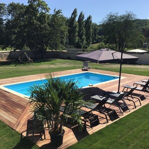 Piscina externa, piscina aquecida