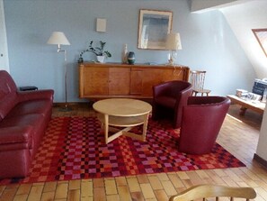 TV, fireplace, DVD player, table tennis - Sea view, Perros-Guirec, Pink Granite Coast (Perros-Guirec)