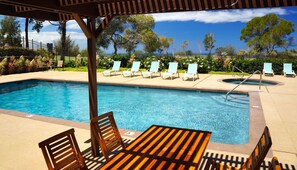 Outdoor pool, a heated pool