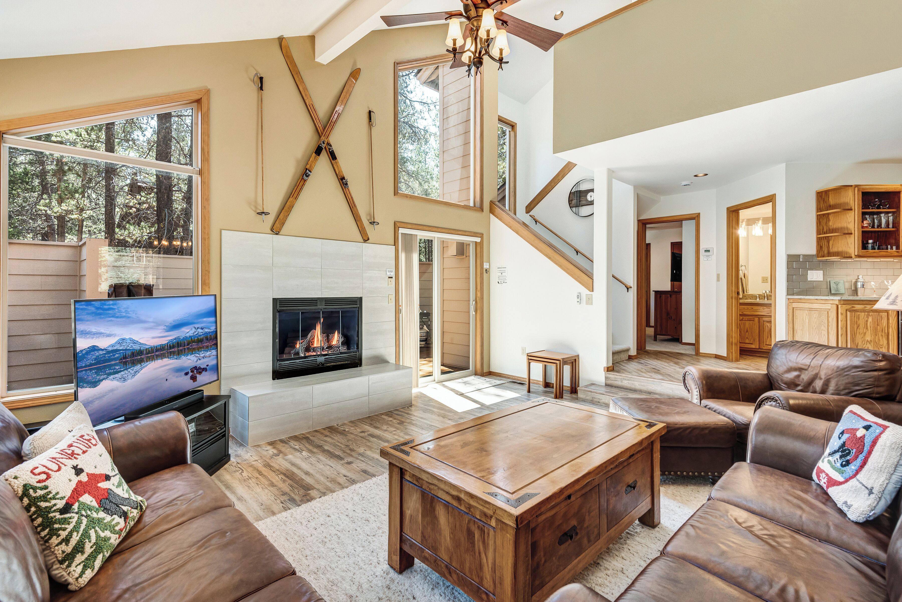 TV, fireplace, DVD player, video library