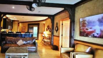 TV, fireplace, DVD player, video library