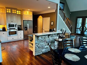 Fridge, microwave, oven, stovetop - Amazing Lake Keowee Home! Private Dock, Fire Pit, and Bunk House by the water!  (Salem)