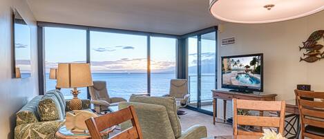 Smart TV, DVD player, books, video library