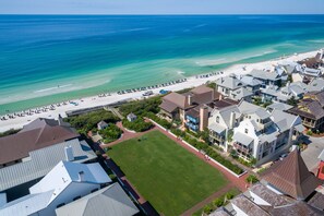 Enjoy stunning ocean views from the comfort of our beachfront hotel, where a well-manicured lawn meets the shore.