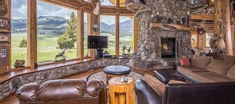 Log Lodge, ideal para familias, cerca del parque Yellowstone en nuestro rancho privado