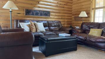 Smart TV, DVD player, foosball, video library