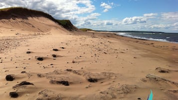 Beach nearby, sun loungers
