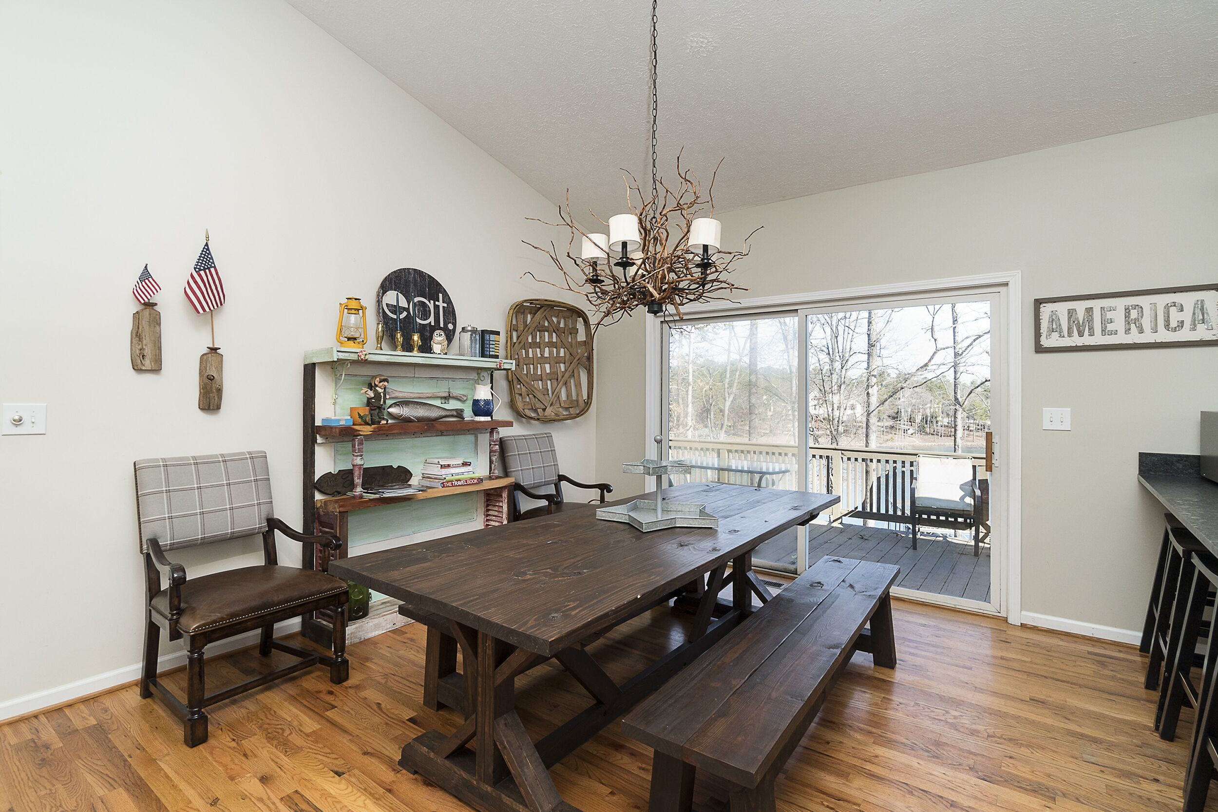 Dujardins waterfront lake Keowee home, with double dock on a deep, wide cove...