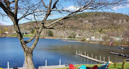 Lake George Water Front With Boat Dock
