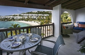 Outdoor dining - Breathtaking! Very Modern, TOTALLY Renovated, AWESOME Location Beachfront! (St. Thomas)