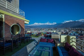 Outdoor dining - Hotel Task (Pokhara)