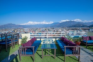 Outdoor dining - Hotel Task (Pokhara)