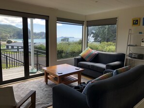 Smart TV, fireplace, DVD player