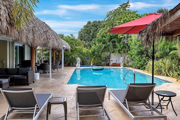 Outdoor pool, a heated pool