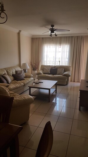 TV, DVD player, books, stereo