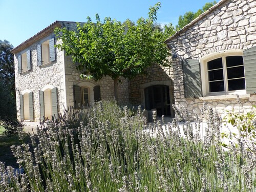 Charmant Mas dans village d' Eygalières, calme, climatisé, piscine, grand jardin