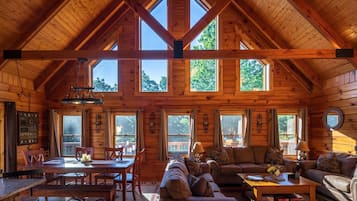 Smart TV, fireplace, DVD player, books