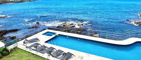 Outdoor pool, a heated pool
