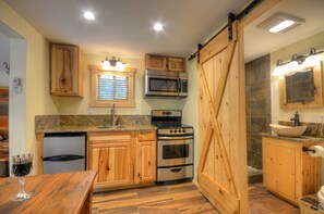 Fridge, microwave, oven, stovetop - Hot Tub And Deck Along Creek,  Pet friendly, Close To NOC, Tsali, And Dragon (Almond)