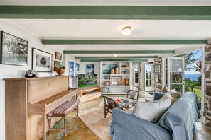 Smart TV, DVD player, books, music library