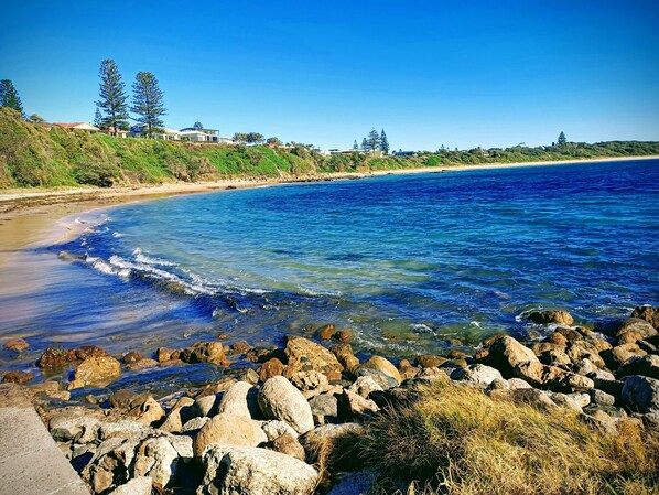 Beach nearby, sun-loungers