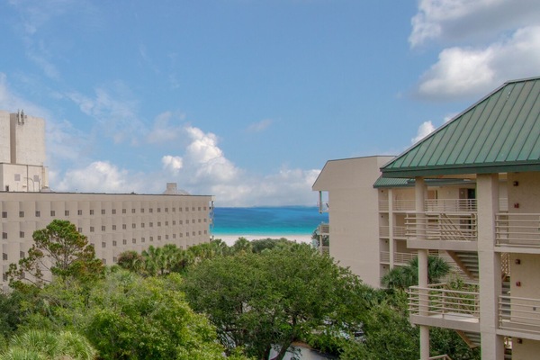Peek-a-boo ocean view from patios and living room windows