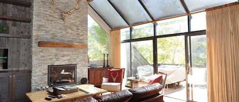 TV, fireplace, DVD player, stereo