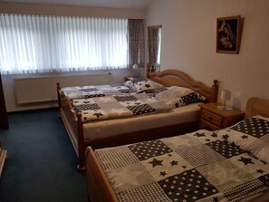 Desk, free WiFi, bed sheets