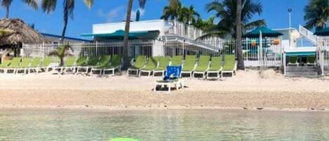 Sun loungers, beach towels
