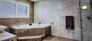 Combined shower/tub, hair dryer, towels, soap - 6 bedrooms, swimming pool, Spa - 5 star home (Kellyville)