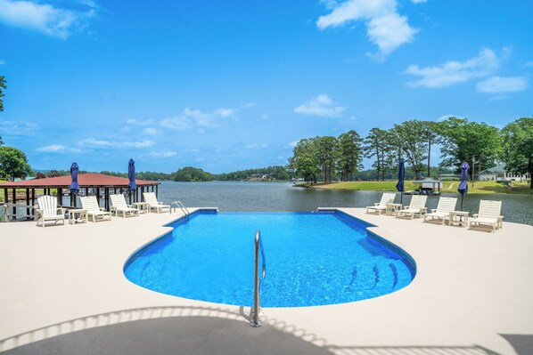 An infinity pool, a heated pool