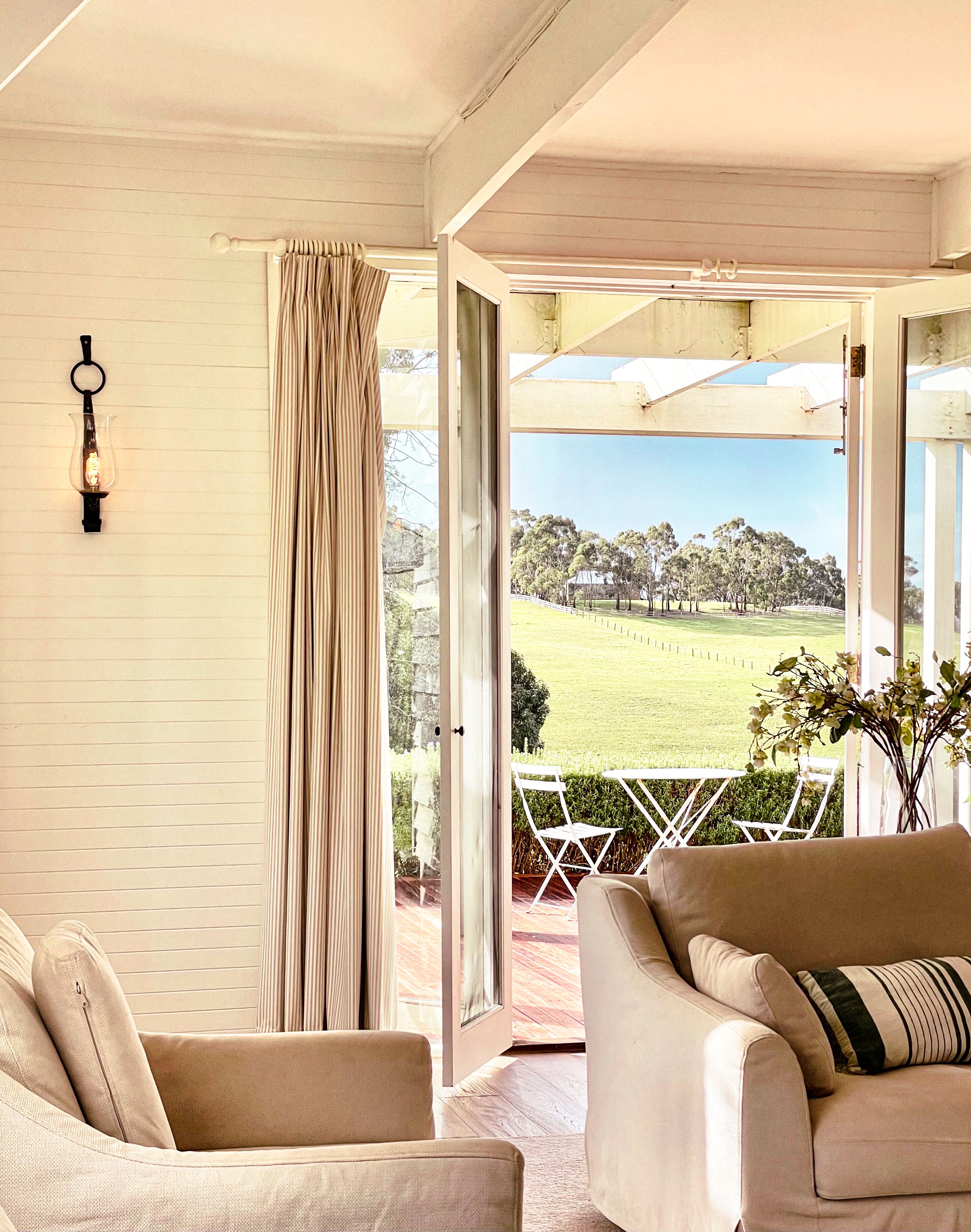 Interior glimpses with the views beyond.