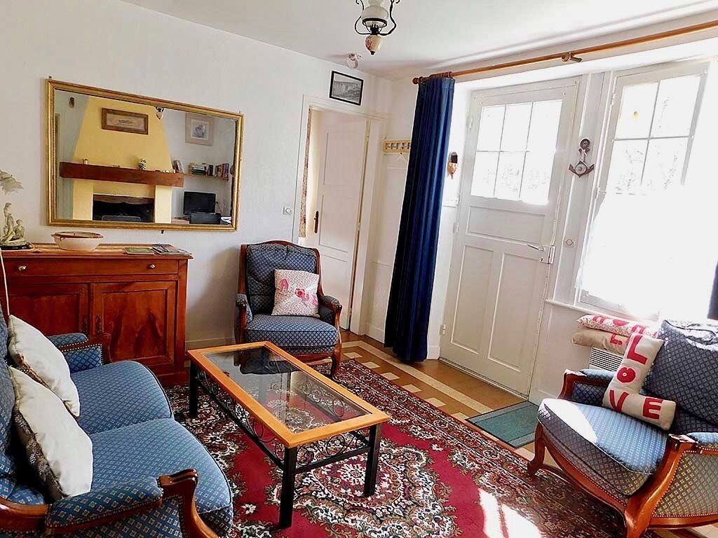 Televisio, takka, DVD-soitin, kirjoja