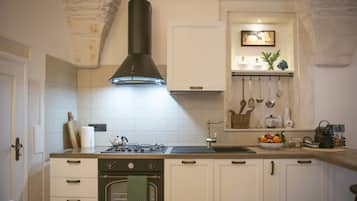 Fridge, oven, stovetop, coffee/tea maker
