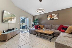 Smart TV, DVD player, books, stereo