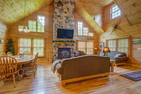 TV, fireplace, DVD player, table football