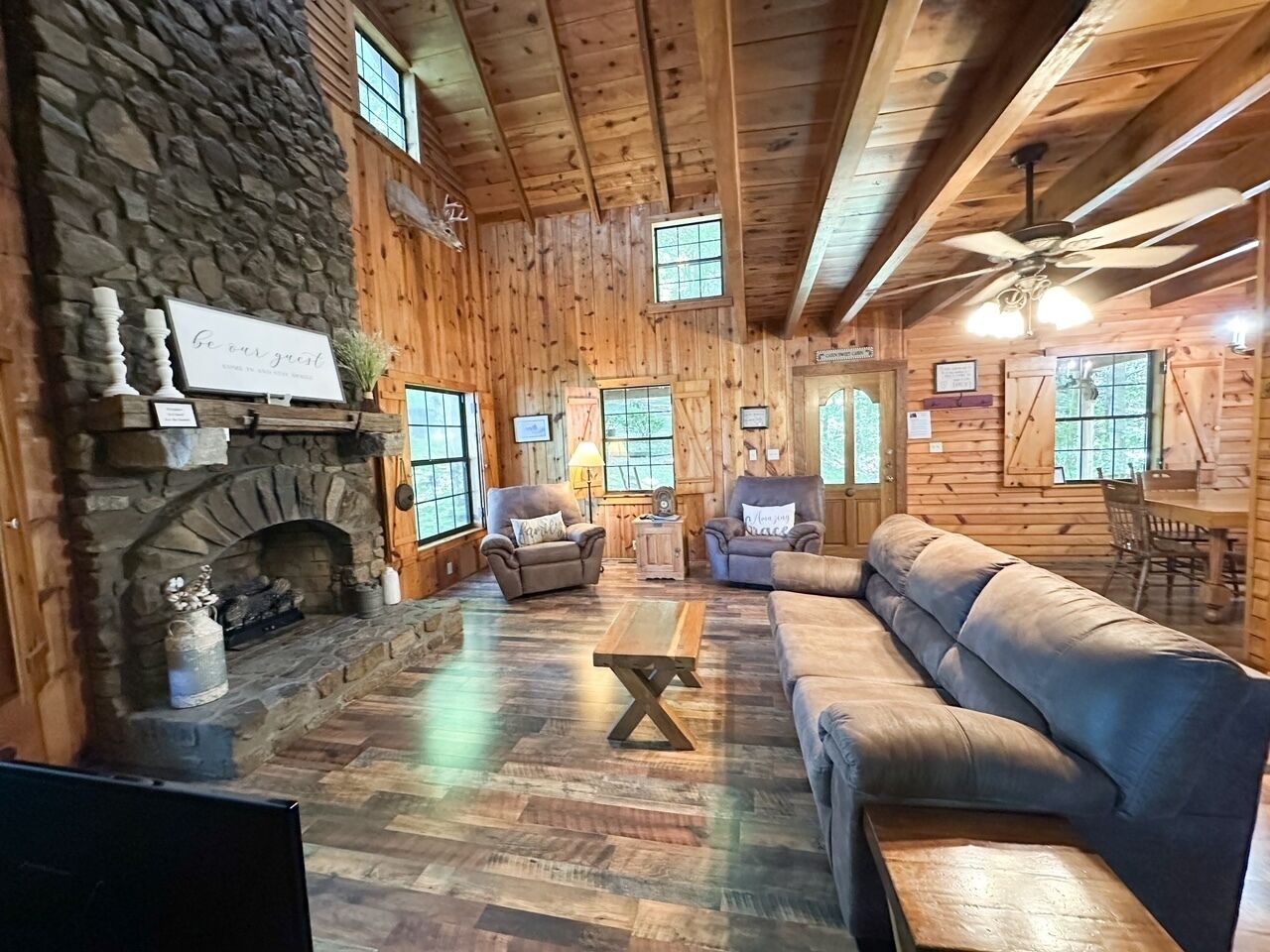 TV, fireplace, DVD player, stereo