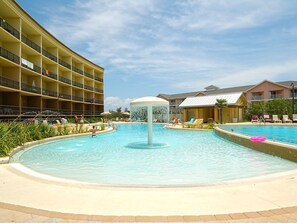 An infinity pool, a heated pool