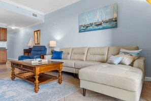 Flat-screen TV, DVD player